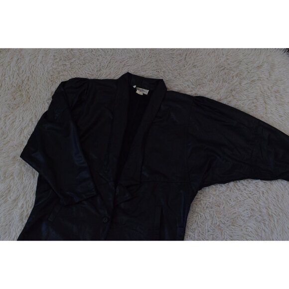 Vintage Black Polyester 2 pc Skirt + Jacket Set - Picture 5 of 10